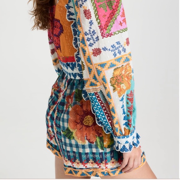 FARM RIO Summer Vibes Stitches Romper (NWT) - Picture 9 of 16